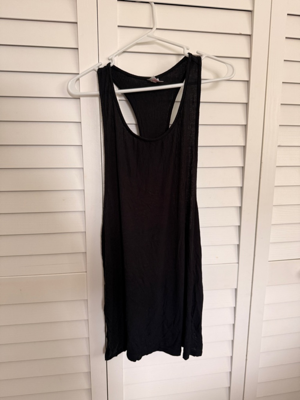 Xhilaration Black Ribbed Racerback Beach Coverup